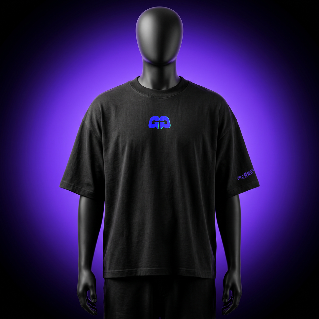 Black Oversized Tee Radharaman Edition