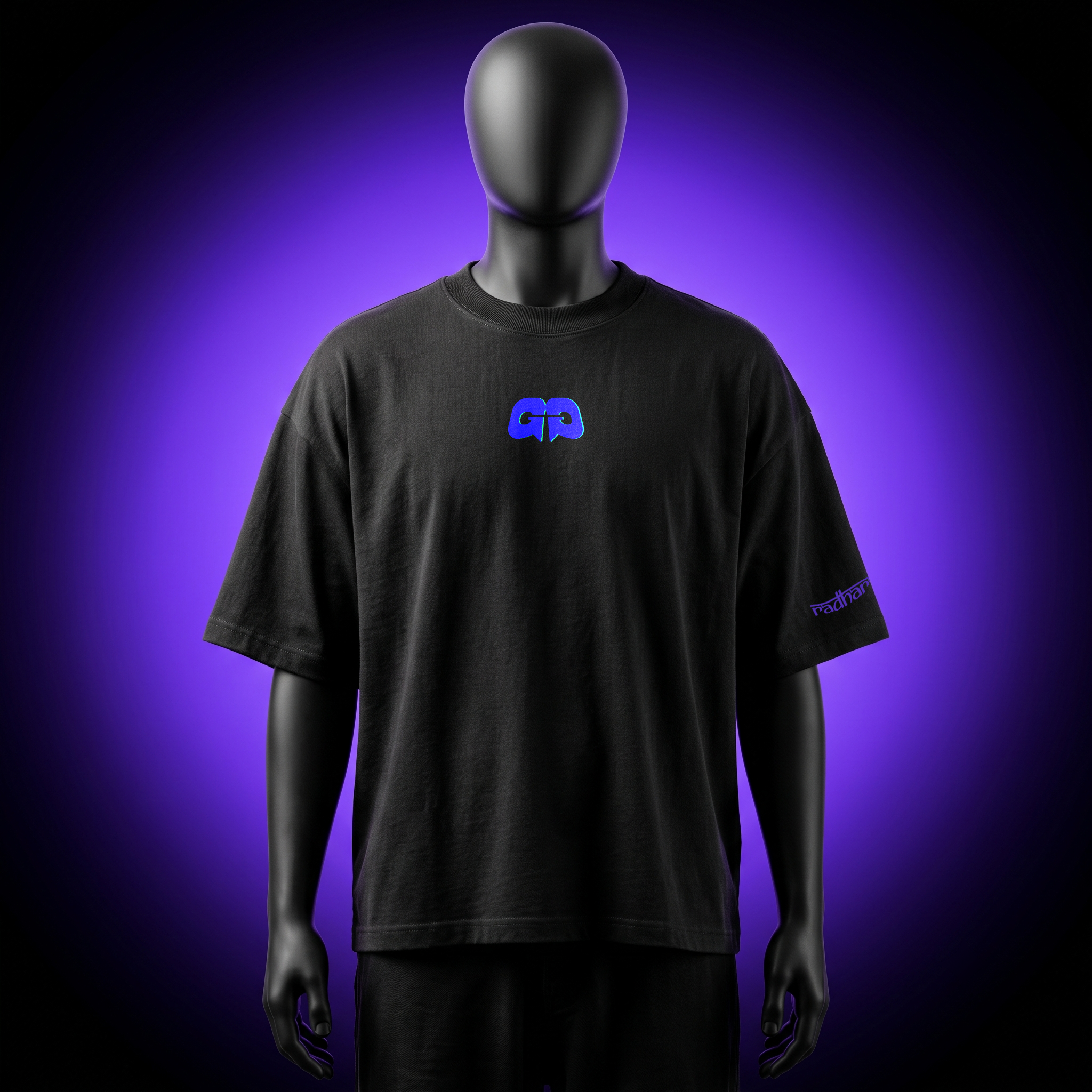 Black Oversized Tee Radharaman Edition