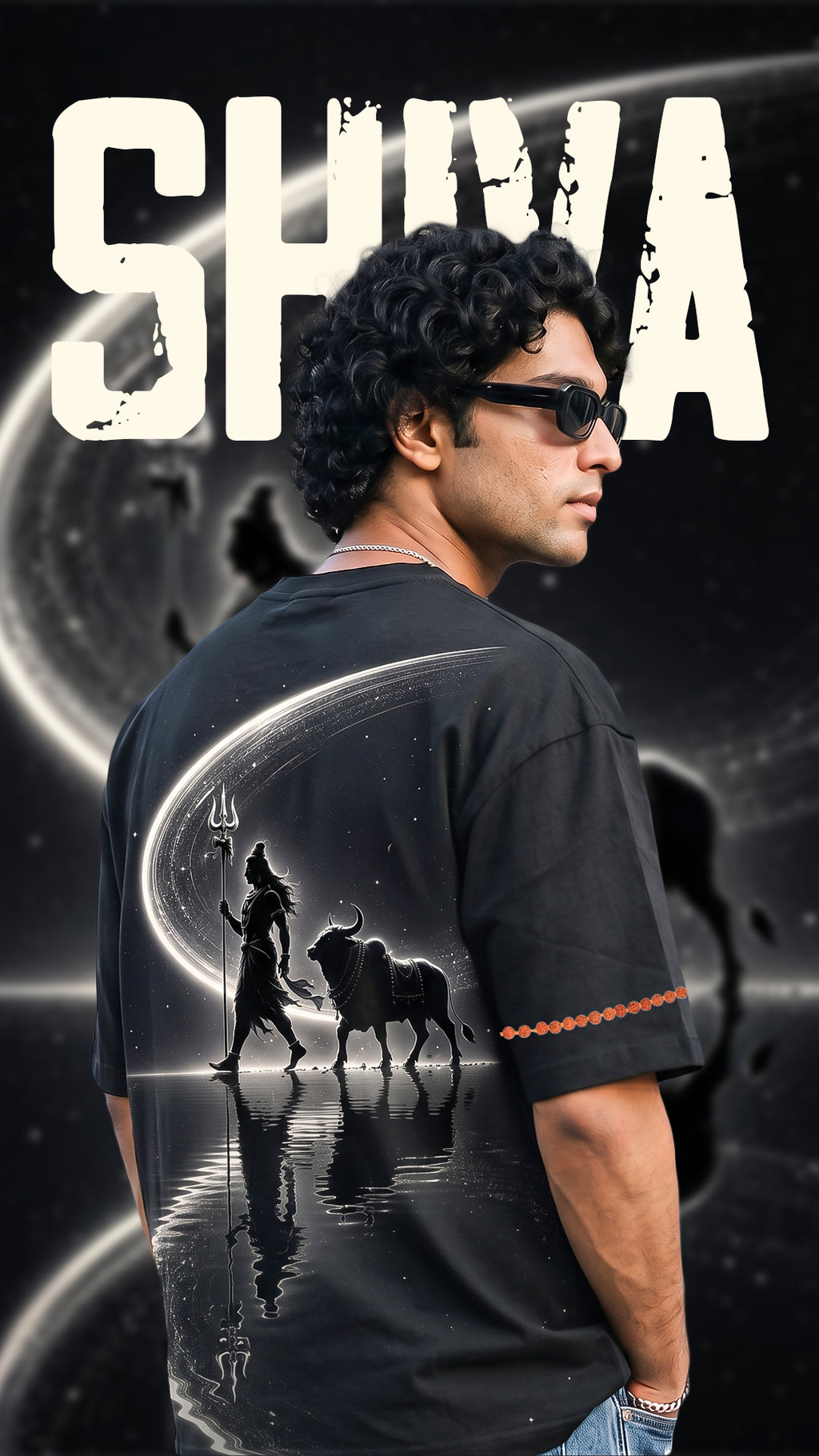 Black Oversized Tee SHIVAA Edition