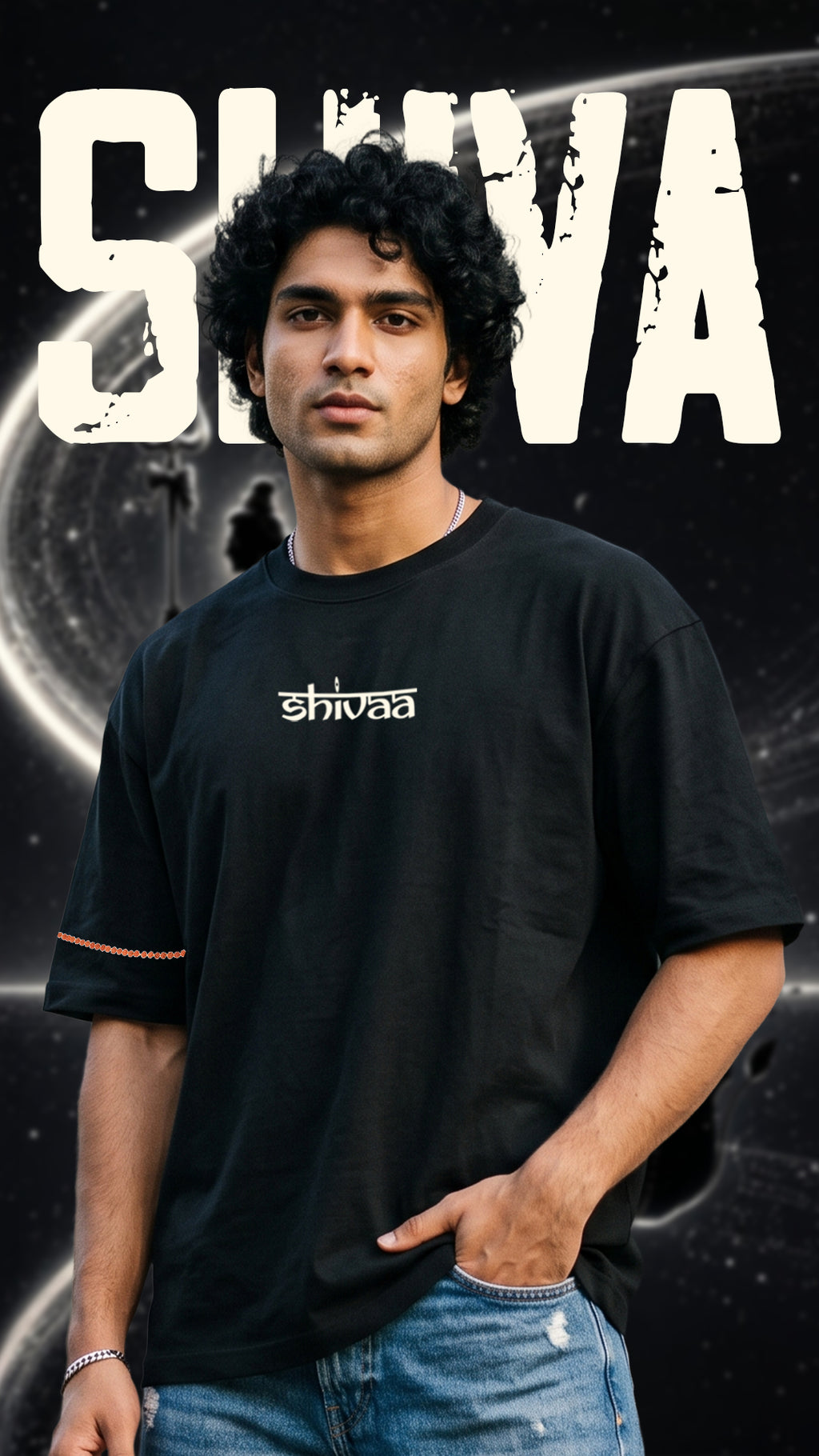 Black Oversized Tee SHIVAA Edition