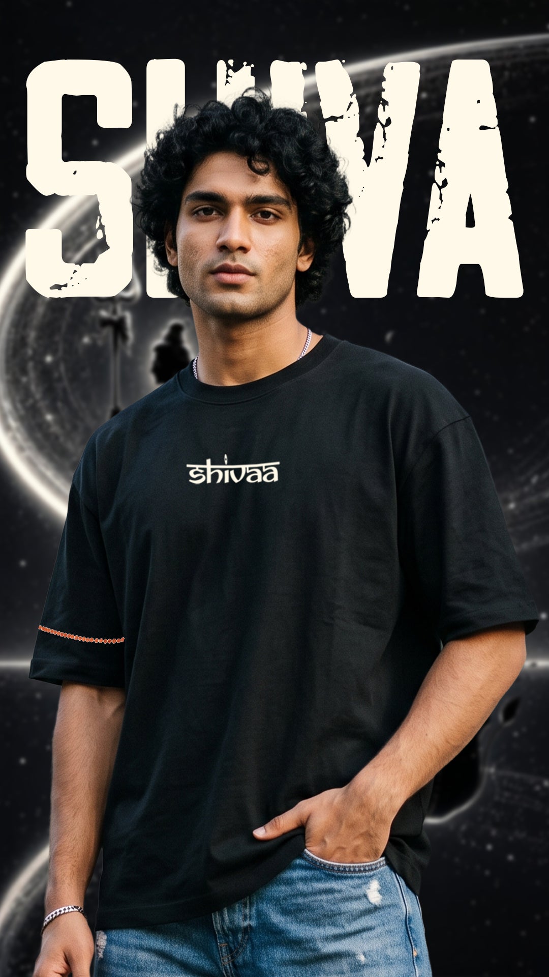 Black Oversized Tee SHIVAA Edition