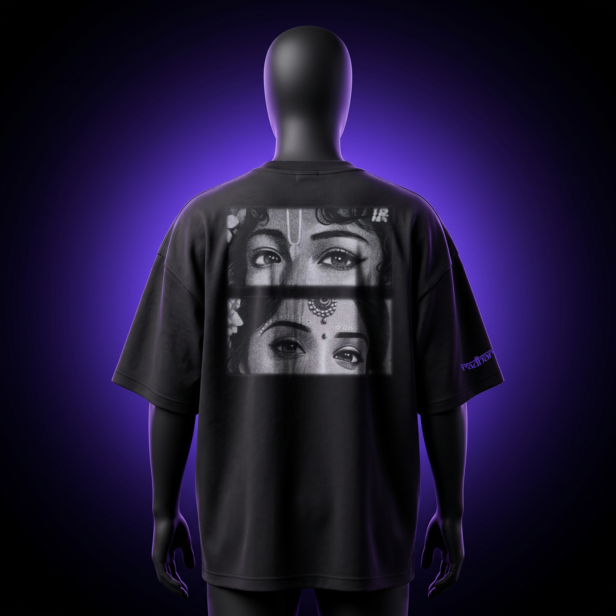 Black Oversized Tee Radharaman Edition