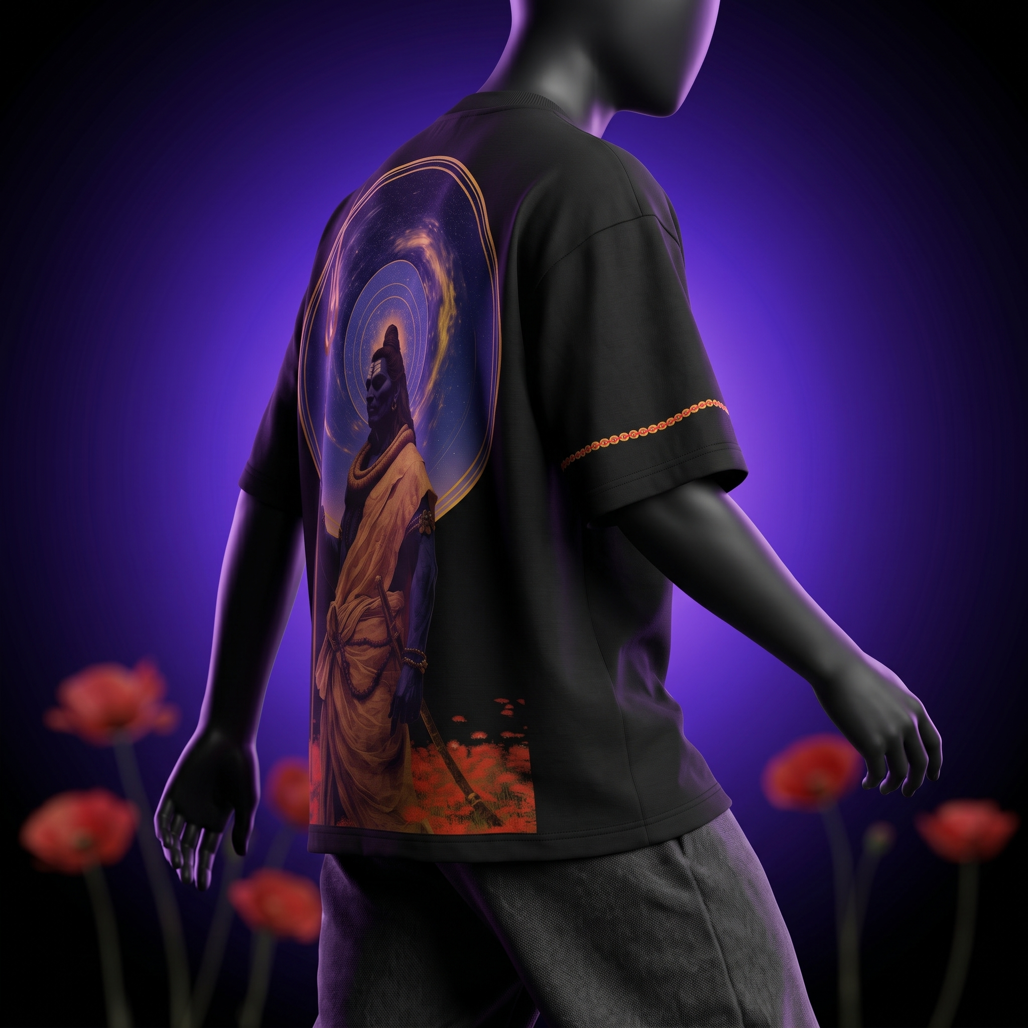 SHIVA Black Oversize Tee VeerShiva