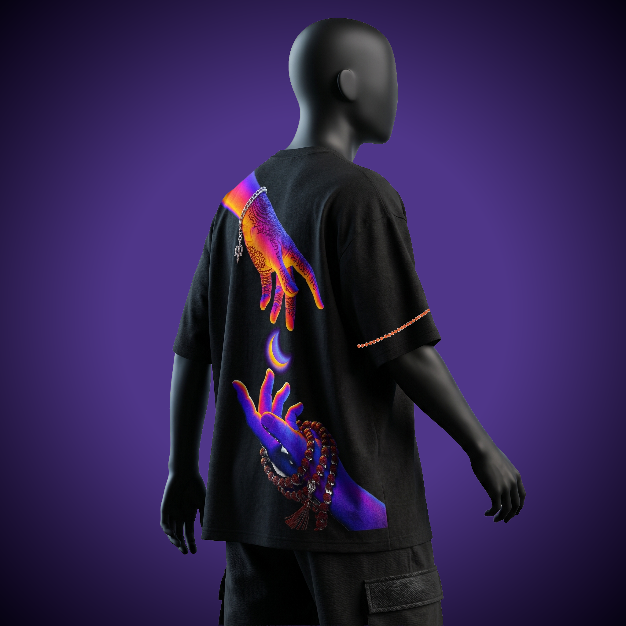 Shiva Shakti Black Oversize Tshirt SHIVAA Edition