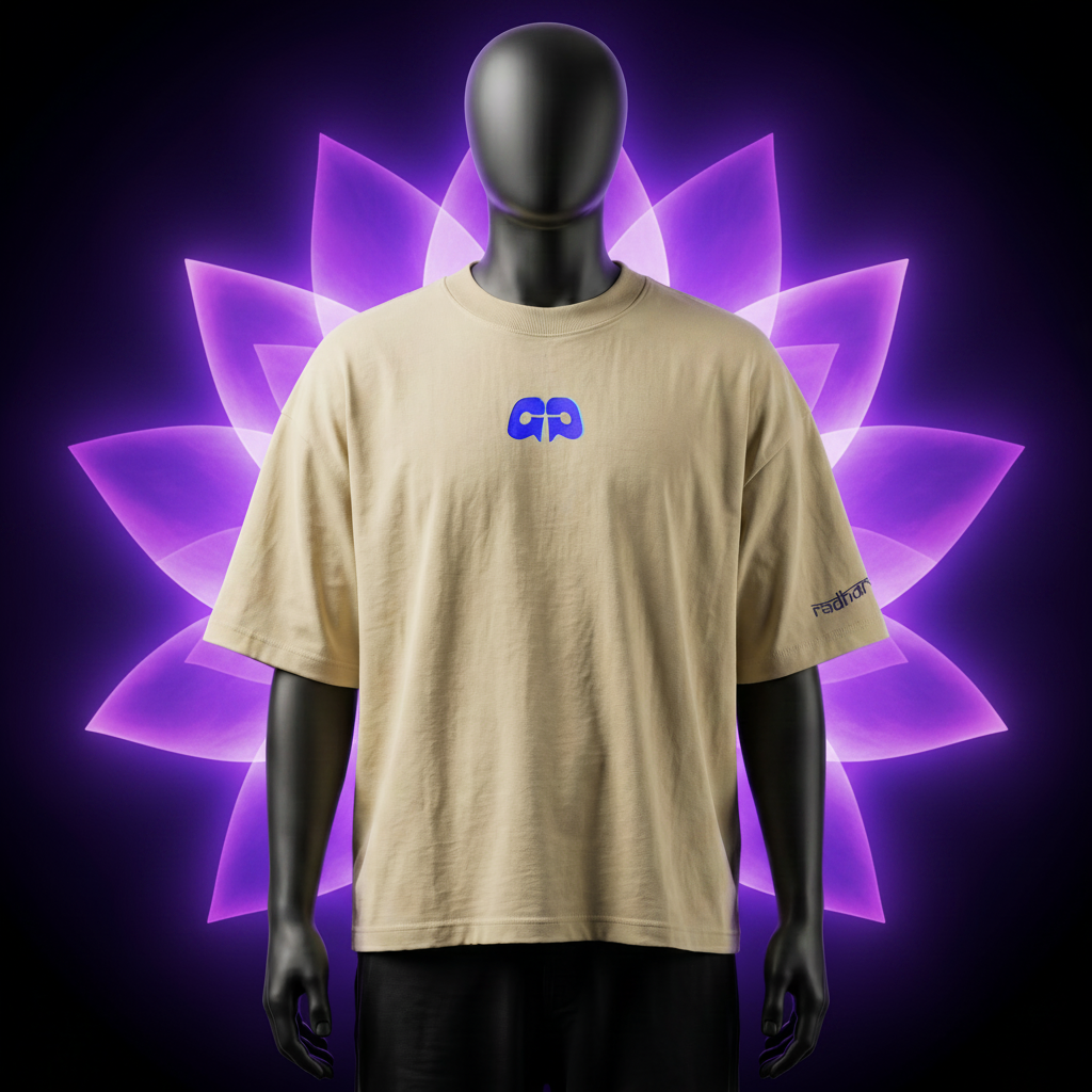 Oversized Tee Radharaman Edition Beige / Black / Purple