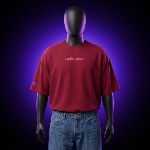 Bairan Red Oversized Tee Radharaman