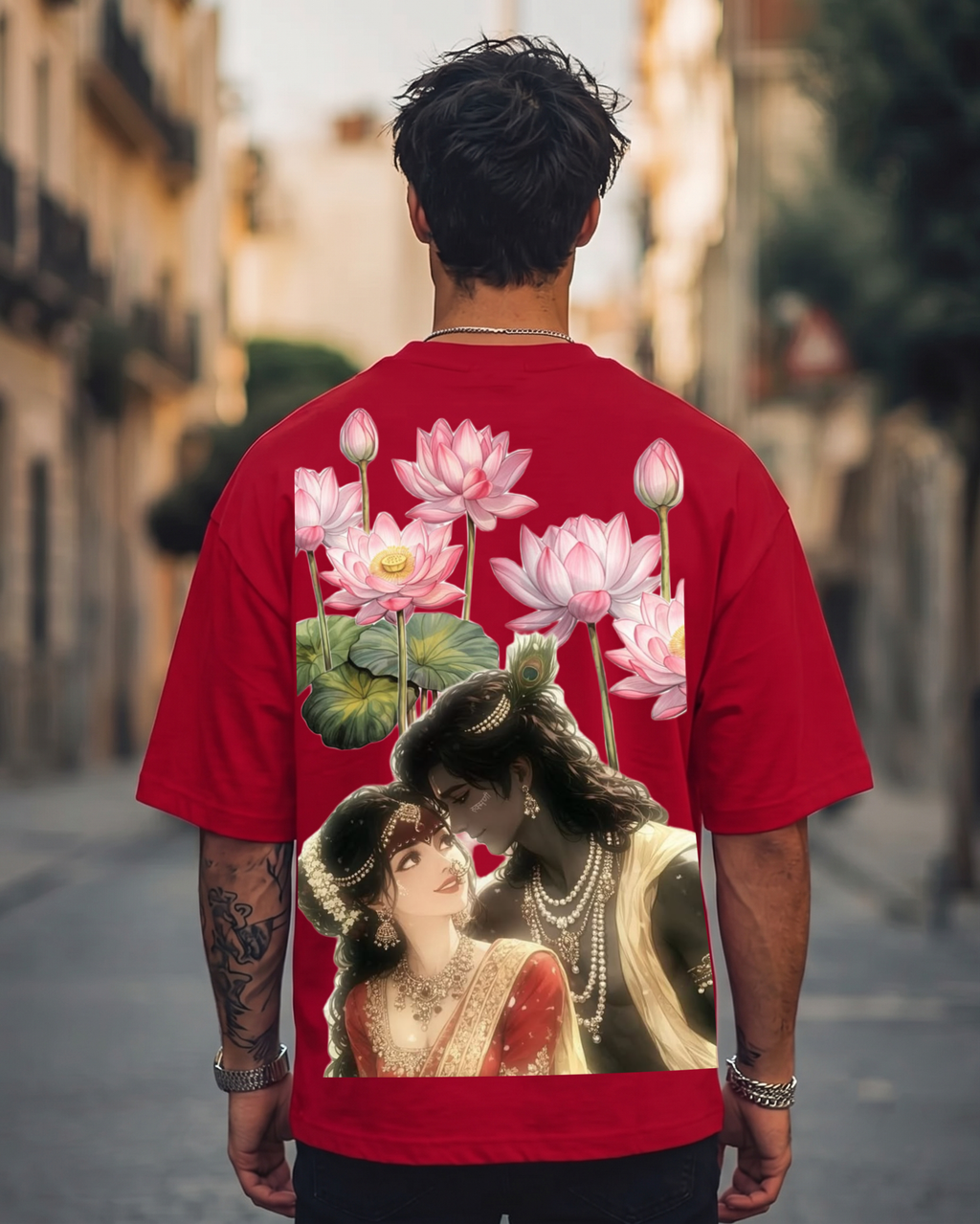 Radharaman Red Oversized Tee