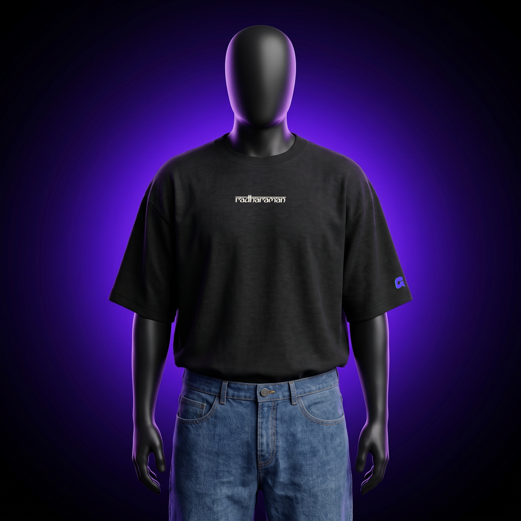 Black Oversized Tshirt Radharaman Edition