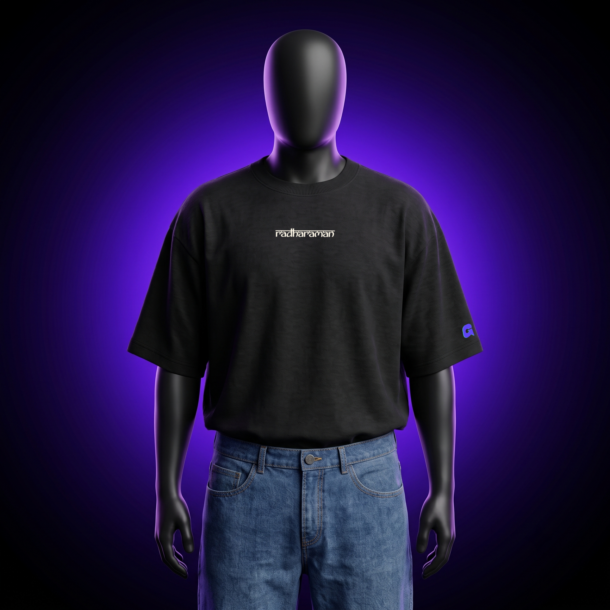 Black Oversized Tshirt Radharaman Edition