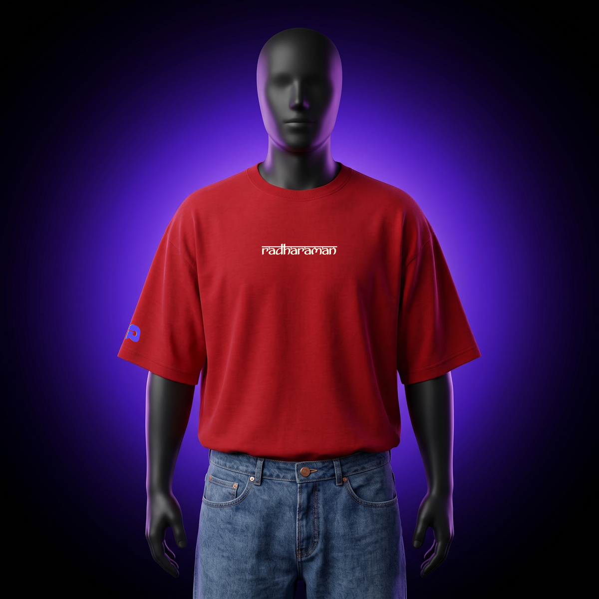 Radharaman Red Oversized Tee