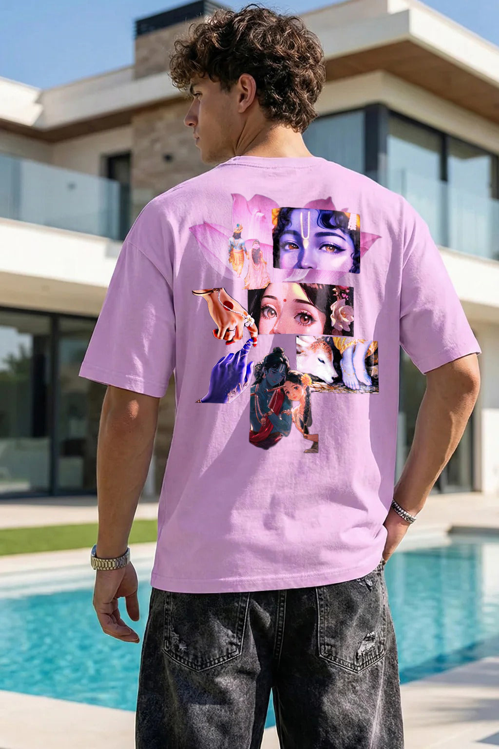 Levender Purple Oversized Tee Radharaman